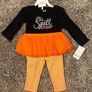 Carter's Black and Orange baby girl Halloween Outfit